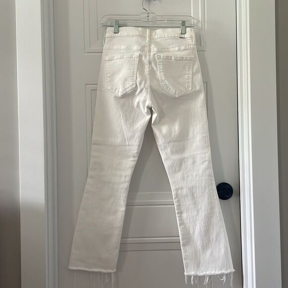 MOTHER The Insider Crop Step Fray White Jeans - Picture 4 of 8